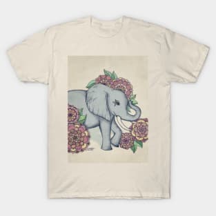 Little Elephant in soft vintage pastels T-Shirt